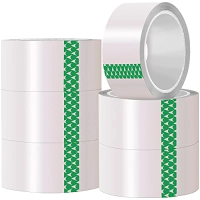 Abbildung von iSOUL Paketklebeband 6 Rollen strapazierfähiges transparentes Klebeband, 48 mm x 66 m für Pakete, Verpackungen und Boxen, stark, sicher klebend, Paketband