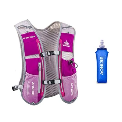 Abbildung von Win.Deeper 5L Ultraleicht Trinkrucksack Trail Rucksack Trinkweste, Hydration Pack Fahrradrucksack für Laufen, Camping, Wandern, Marathoner (Rosa Rot)