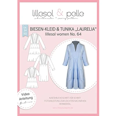 Abbildung von lillesol &amp; pelle Schnittmuster Women No.64 Biesen Kleid Tunika Laurelia in Größe 34 50 zum Nähen mit Foto Anleitung und Video