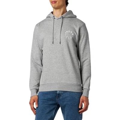 Abbildung von JACK&amp;JONES Herren JJWARRIOR Sweat Hood UB Kapuzenpullover, Light Grey Melange/Print:Small, XL