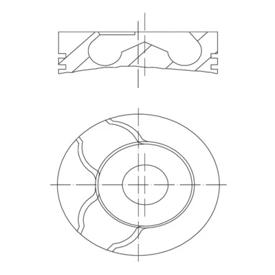 Abbildung von MAHLE ORIGINAL 010 15 01 Kolben 82,4 mit Kolbenringträger, ohne Kühlkanal OPEL: Astra H Caravan, Schrägheck, Zafira B, LANCIA: Thesis