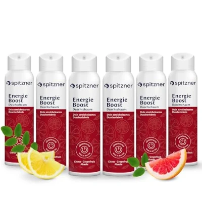Abbildung von Spitzner Duschschaum Energieboost 150ml (6er Pack) Wellness Dusche sanft reinigender Schaum dermatologisch getestet, vegan und hautverträglich aktivierend