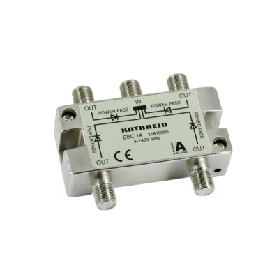 Abbildung von Kathrein EBC 14 4 fach Verteiler (F Anschluss, 5 2400 MHz, Rückweg und UHF tauglich, Fernspeisetauglich, Sat, TV, Kabel)