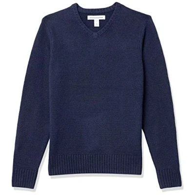 Abbildung von Amazon Essentials Herren Soft Touch Pullover mit Langen Ärmeln und V Ausschnitt, Marineblau, XL