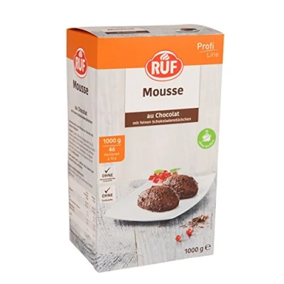 Abbildung von RUF Mousse au Chocolat ohne Kochen, luftige Schokomousse mit zarten Schokoraspel, nur Milch aufschlagen, Großpackung, 1x1000g