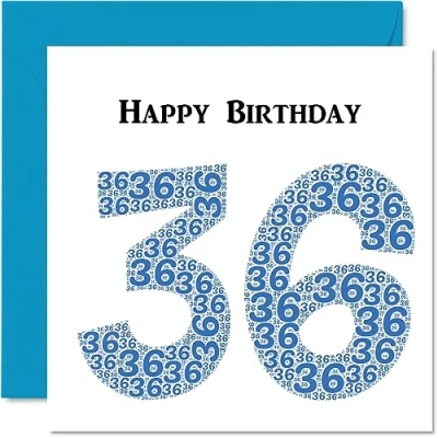 Abbildung von Lustige Geburtstagskarte zum 36. Geburtstag für Männer Shapecloud Happy Birthday Karte Vater, Mutter, Sohn, Tochter, Bruder, Schwester, Onkel, Tante, Cousin, 145 mm x Grußkarten,
