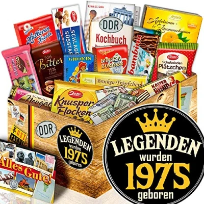 Abbildung von Legenden 1975 Ostalgie Box Schoko XL Ideen Geburtstagsgeschenk Freund