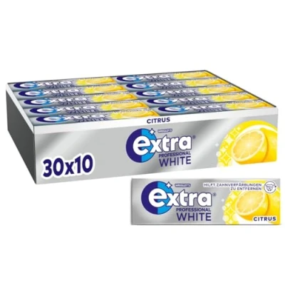 Abbildung von Extra Professional White Citrus, Zuckerfreier Kaugummi, Multipack mit 30x10 Dragees, Für frischen Atem