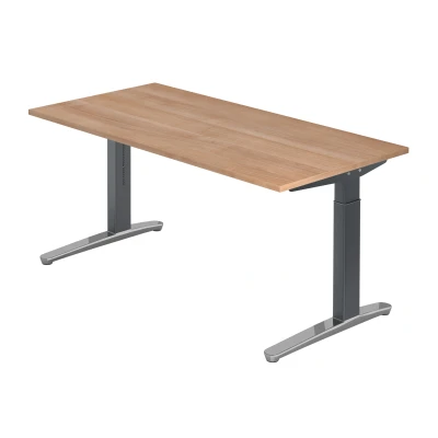 Abbildung von Hammerbacher Schreibtisch XB16 Nussbaum/Graphit Kufe poliert