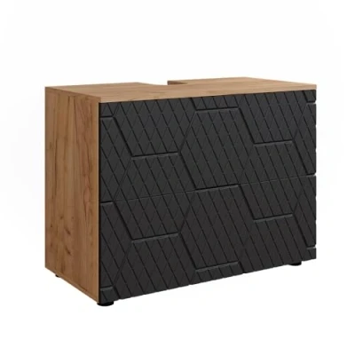 Abbildung von Vicco Schranksystem Irma, Goldkraft Eiche/Anthrazit, 80 cm mit 2 Schubladen