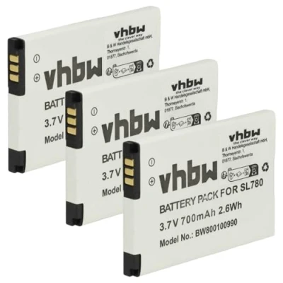 Abbildung von vhbw 3X Akku kompatibel mit Siemens Gigaset SL450, SL400H, SL350H, SL350, SL400A, SL400 schnurlos Festnetz Telefon (700 mAh, 3,7 V, Li Ion)