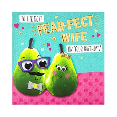 Abbildung von Hallmark Geburtstagskarte für die Frau lustiges geprägtes Design