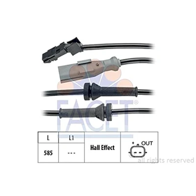 Abbildung von FACET 21.0144 ABS Sensor Made in Italy OE Equivalent 585mm RENAULT: Kangoo II / Grand Kangoo, Be Bop, Express