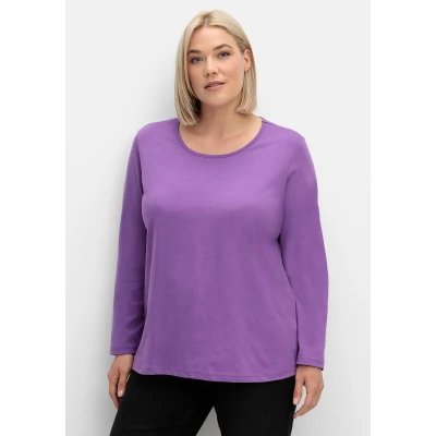 Abbildung von Sheego Langarmshirt Langarmshirt, Damen, Größe: 46, Lila
