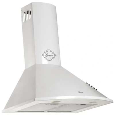 Abbildung von GURARI Wandhaube GCH C 046 WH 6 N Dunstabzugshaube 60 cm Weiß Sehr Saugstark 1000 m3/h Motor Abzugshaube in klassischer Bauweise Wandmontage im Umluftbetrieb oder Abluftbetrieb