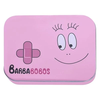 Abbildung von Barbabobos Kinderpflaster Lizensiertes Produkt 3 Stück Metall Box 24 Pflaster Schönes Design Aufbewahrungsbox für Kinder Geeignet Rucksack Handtasche