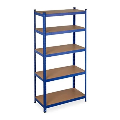 Abbildung von Relaxdays 2 x Schwerlastregal, Traglast 875 kg, 5 Ebenen, zum Stecken, Keller, Garage, Stahl, HxBxT: 180 90 45 cm, blau