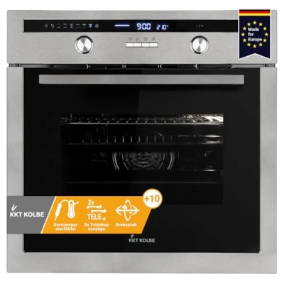 Abbildung von KKT KOLBE Einbaubackofen Backofen Elektroherd EB8013ED, mit 2 fach Teleskopauszug, DampfClean, Katalytische Platten, 60 cm / Einbauherd Heißluft Kochmulde Katalyse