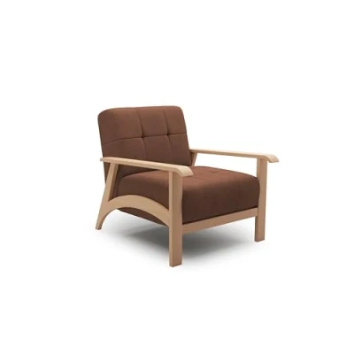 Abbildung von Cavadore Sessel Billan / Polstersessel im skandinavischen Design mit massivem Holzgestell in Buche 78 x 88 106 Mehrfarbiger Strukturstoff, Rot Braun