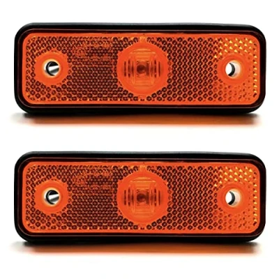 Abbildung von MelTruck® 2x LED Umrissleuchte Begrenzungsleuchte E9 für Trailer Anhänger Wohnwagen (Gelb)