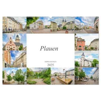 Abbildung von Plauen Impressionen (Wandkalender 2025 DIN A2 quer), CALVENDO Monatskalender