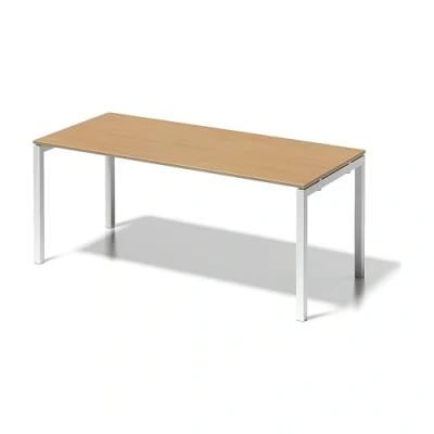 Abbildung von BISLEY Cito Schreibtisch, 740 mm höhenfixes U Gestell, Metall, Bc396 Dekor Buche, Gestell Verkehrsweiß, 80 x 180 85 cm