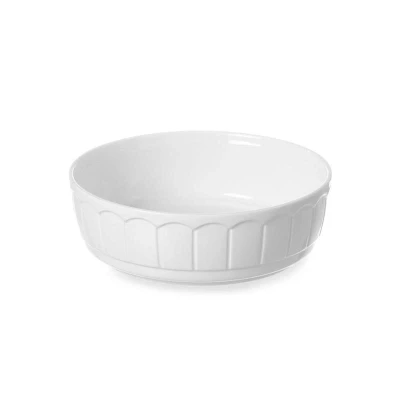 Abbildung von HENDI Auflaufform rund Ø 10 x 5 cm Rustica Porzellan weiß klein, Ofenform
