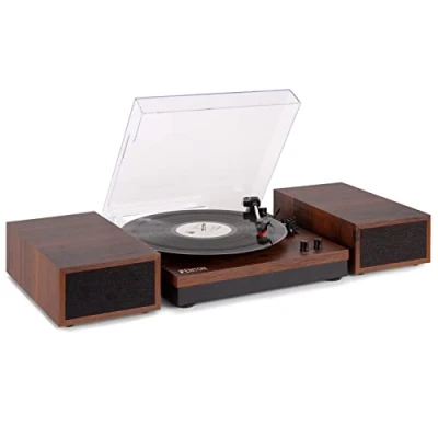 Abbildung von Fenton RP165D PLattenspieler Bluetooth mit Lautpsrecher Dunkel Braun