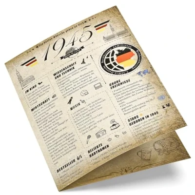 Abbildung von Joyoldelf 80. Vintage Geburtstagskarte, 1945 Jahrgang Zeitung Grußkarten Geschenk, 3D Pop Up Geburtstagskarte mit Umschlag für Mann und Frau