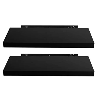 Abbildung von EUGAD Wandregal Wandboard 2er Set Hängeregal Holz Board Modern Schwarz 60x22,9x3,8cm 0050QJ 2