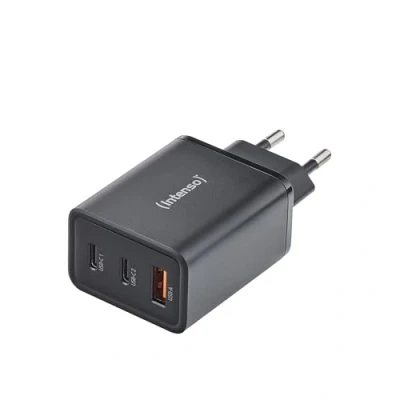 Abbildung von Intenso Power Adapter W65ACC GaN, 65W, Super schnelles Laden, für MacBook, Laptop, iPhone, Samsung Galaxy und mehr, schwarz