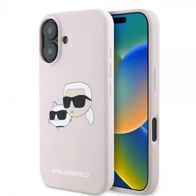 Abbildung von Karl Lagerfeld Hülle kompatibel mit iPhone 16 Back Cover hul Magsafe SIL Double Rosa