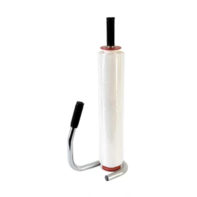 Abbildung von Kortpack Stretchfolie Transparent 50 cm x 20 µm 300 m + Abrollgerät Hochwertige Verpackungsfolie für Umzug, Lagerung, Paletten, Profi und Heimgebrauch Reißfest Einfach Abzurollen