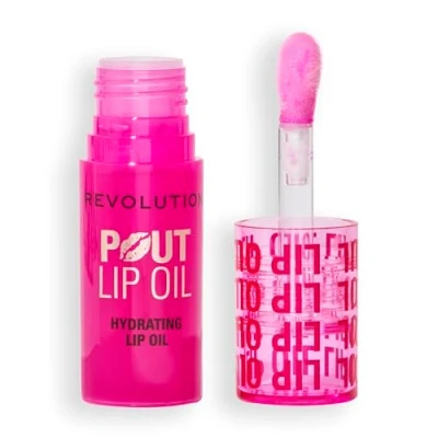 Abbildung von Revolution, Pout Lip Oil Nährendes Tinted Lippenöl für Glanzvolle Lippen ohne Klebrigkeit, Vegan &amp; Tierversuchsfrei, Himbeer Pink, 4 ml