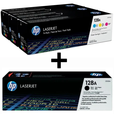 Abbildung von HP Original 128A Toner 4er Set schwarz, cyan, magenta, gelb