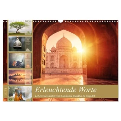 Abbildung von Erleuchtende Worte, Lebensweisheiten von Gautama Buddha by VogtArt (Wandkalender 2025 DIN A3 quer), CALVENDO Monatskalender