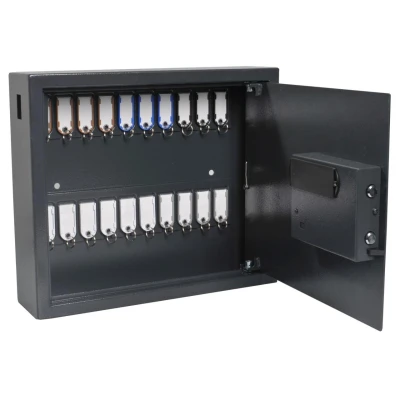 Abbildung von Pavo Digitales elektronisches Schloss, auch offen mit einem Fingerabdruckleser, 10 schwarze Magnettüren, inkl. Schlüsselschrank für 20 Schlüssel