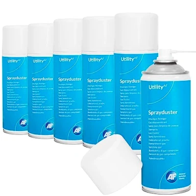 Abbildung von AF ADU400UT Nicht umkehrbares entflammbare Reinigungssprühdose, FCKW frei, entfernt Staub und Schmutz, 400 ml, 6 Stück, Blau