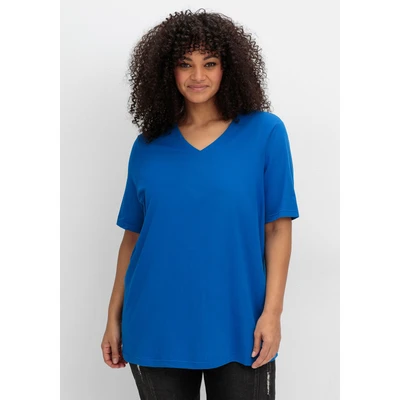 Abbildung von Sheego T Shirt &quot;Große Größen&quot;, mit V Ausschnitt, aus leichtem Jersey