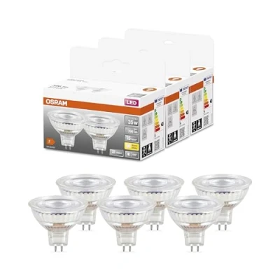 Abbildung von OSRAM LED SPOT MR16 GL 35 Niedervolt Reflektorlampe, Sockel GU5; 3, Doppelpack, 4,3W, 396lm, 2700K, warmweißes Licht, sehr geringer Energieverbrauch, lange Lebensdauer, keine Aufwärmzeit