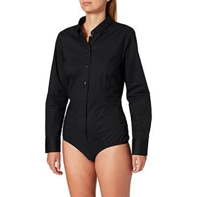 Abbildung von Seidensticker Komfortable Slim Hemdbluse, Damen, Größe: 44, Schwarz