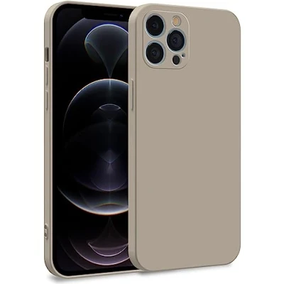 Abbildung von MyGadget Hülle kompatibel mit iPhone 12 Pro Zweilagige Handyhülle Kameraschutz Cover Innenfutter &amp; Silikon außen Grau