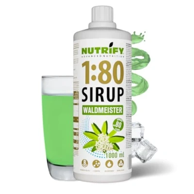 Abbildung von NUTRIFY Vital Fitness Drink 1:80 Sirup 1 L Waldmeister, Getränkekonzentrat mit Vitaminen und Carnitin zuckerfrei ergibt 80 Liter Sportgetränk kalorienarm, 1000 ml