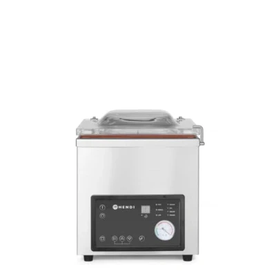 Abbildung von HENDI Vakuum Verpackungsmaschine, Vakuumiergerät, Kammer Schweißleiste: 300mm, Pumpenleistung: 167 l/min, 230V, 370W, 370x480x(H)435mm, Edelstahl