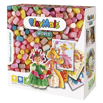 Abbildung von Playmais WORLD Princess Bastel Set für Kinder ab 3 Jahren Circa 1000, Vorlagen &amp; Anleitungen zum Basteln Geschenke Fördert Kreativität Feinmotorik Natürliches Spielzeug
