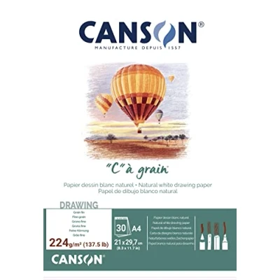Abbildung von Canson Pad Càgrain A4 224 g White Skizzenbuch