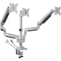 Abbildung von ICY BOX Monitor Halterung für 3 Monitore bis 32 Zoll (bis 7kg, VESA 75x75/100x100), USB &amp; Audio Anschluss, 2 Montageoptionen, Kabelführung, Ergonomisch, IB MS505 TI