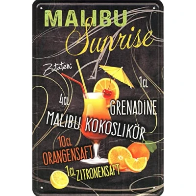 Abbildung von Geschenkeparadies 24 Deko Blechschild 20x30cm Malibu Sunrise Rezept