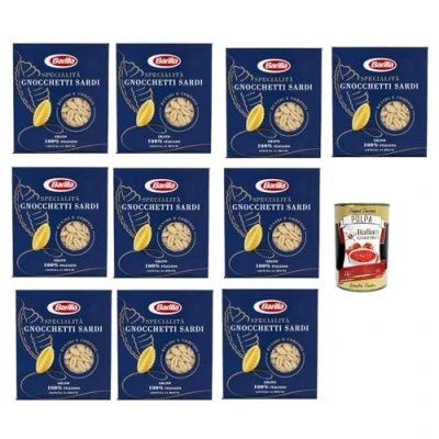 Abbildung von 10x Pasta Barilla Specialità Gnocchetti sardi italienisch Nudeln 500 g pack + Italian Gourmet polpa 400g