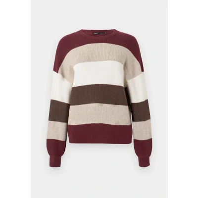 Abbildung von ONLY Onlatia Stripe Strickpullover, Damen, Größe: Small, Whitecap gray/silver mink/chicory coffee